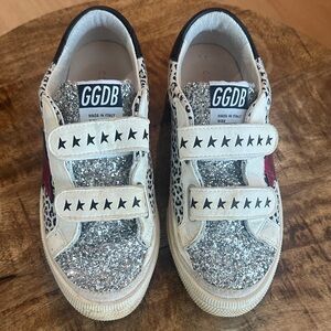Kids Glitter Sneakers - Silver and White